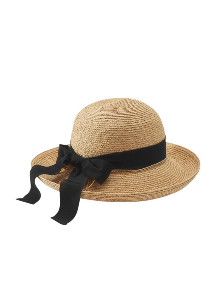 Helen Kaminski Newport Sb Hat Womens One Size Os Natural Midnight Black Raffia